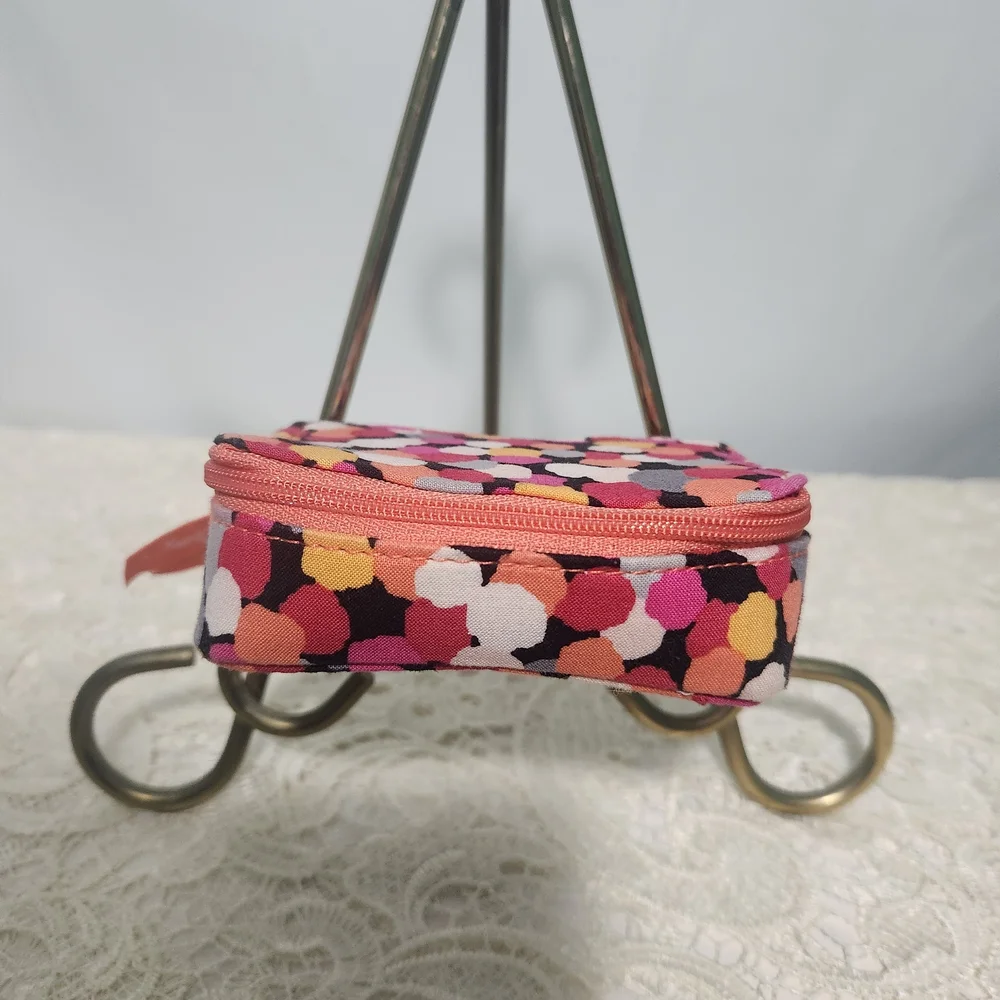 Vera Bradley Pink Multicolor Dot Small Wallet Case. Small Jewelry Case.
